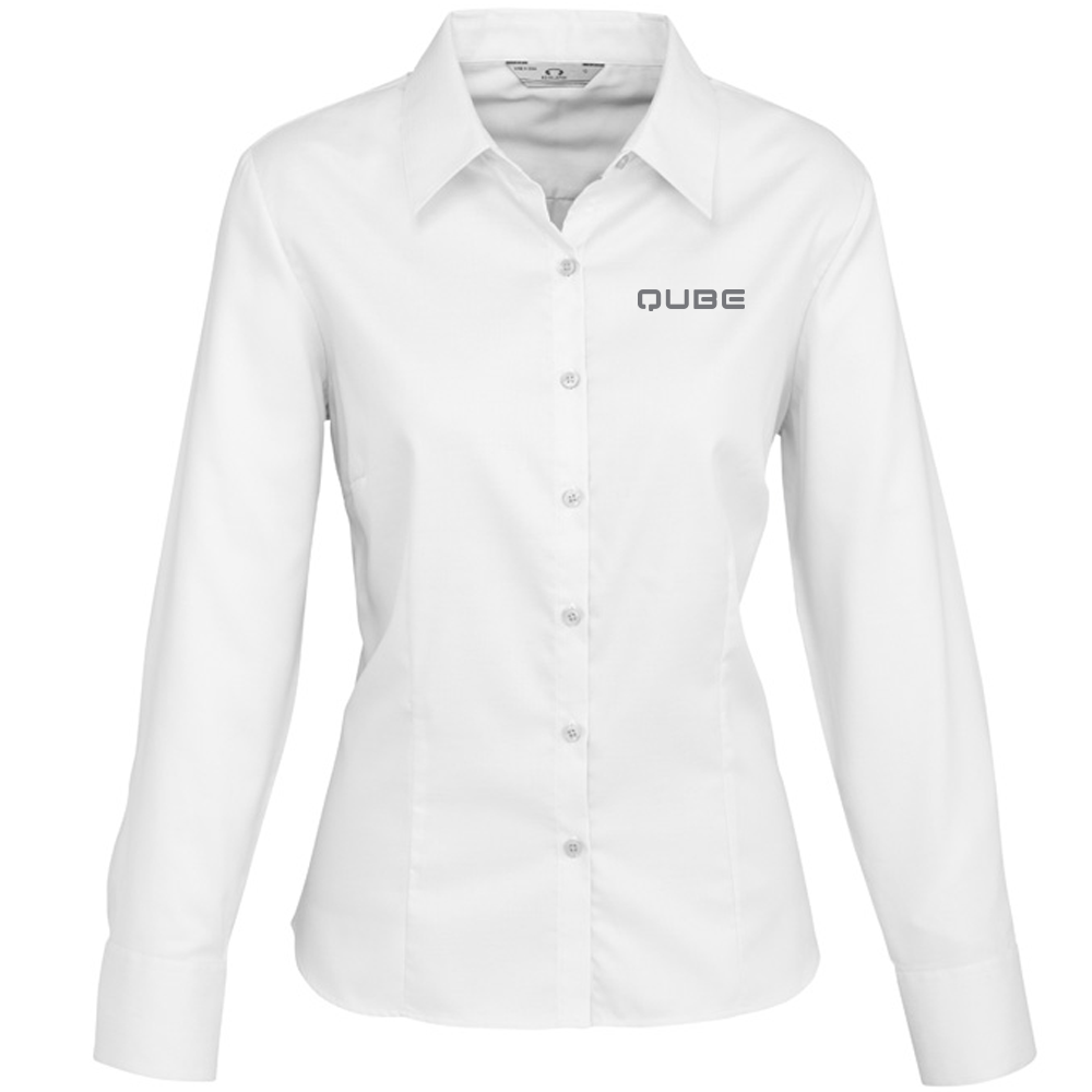 BULK BUY QUBE Luxe Corporate Long Sleeve Shirt - Ladies S118LL