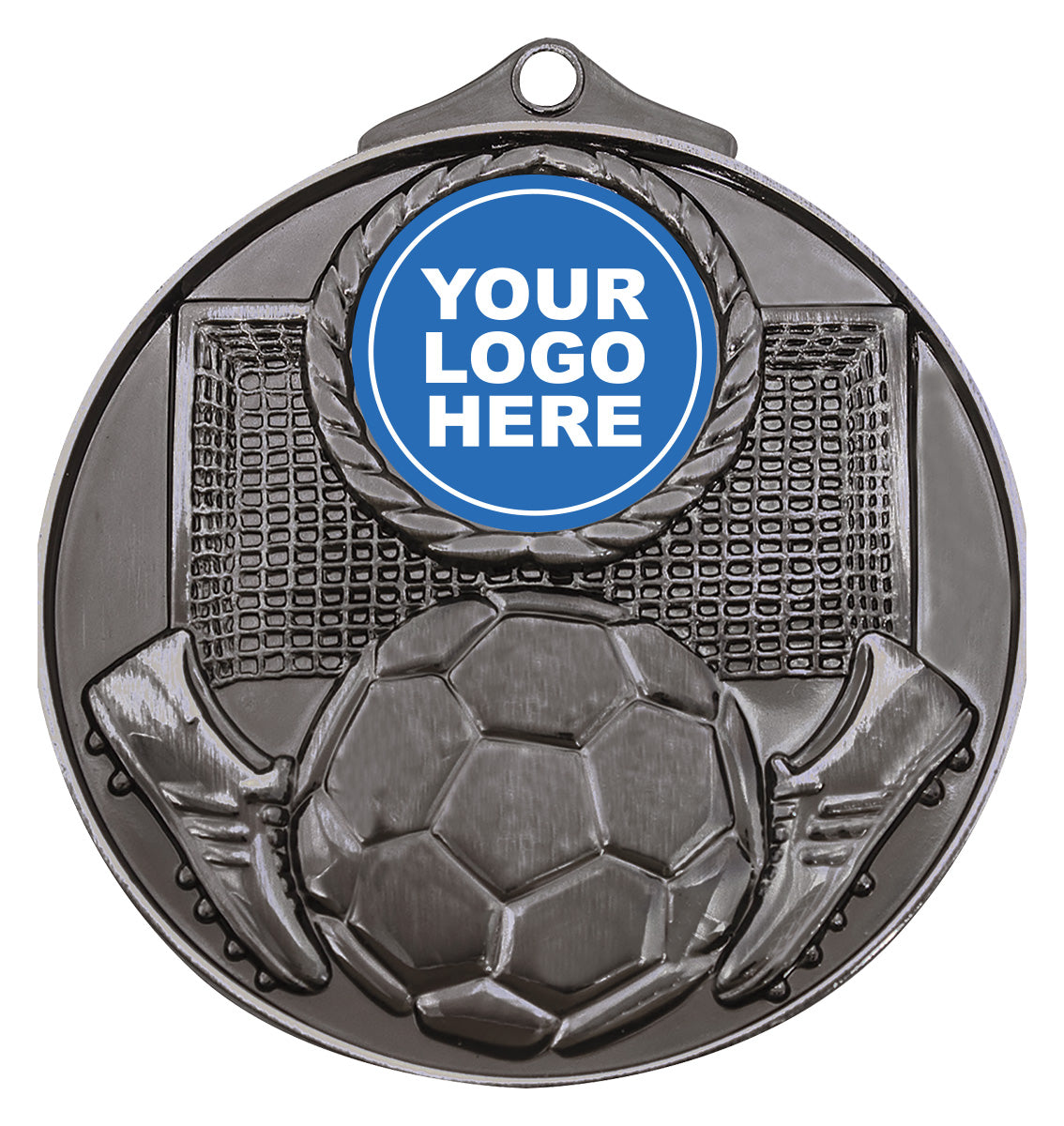 Football Medal 25mm Insert - Silver