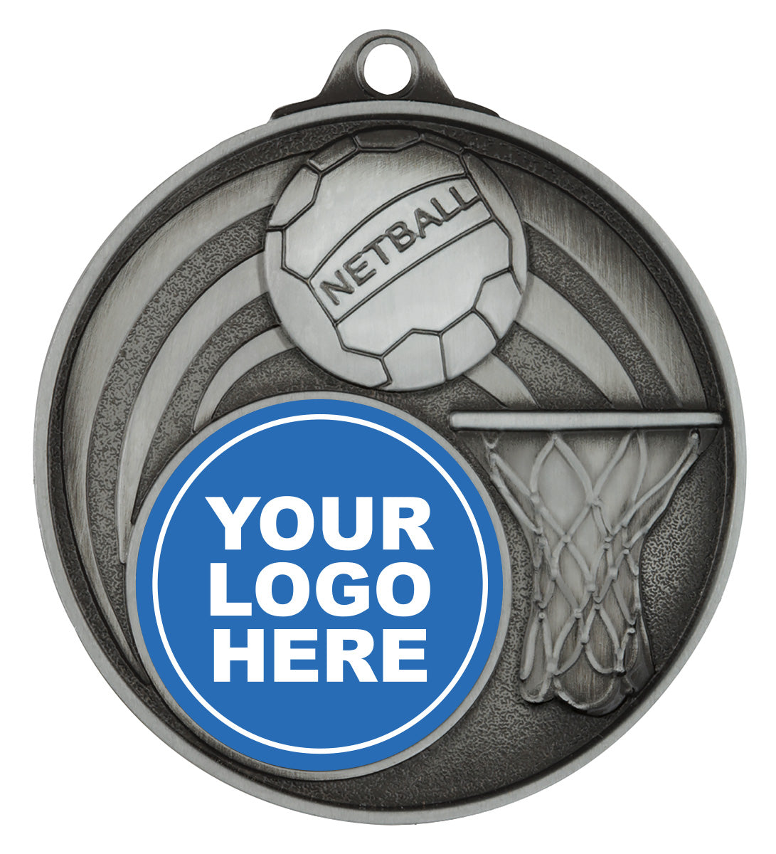 Netball Medal - Insert Option - Silver