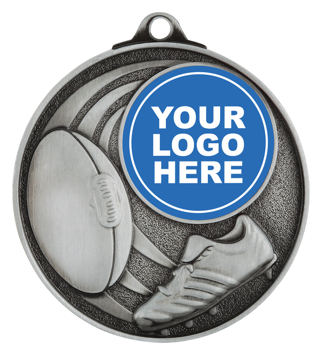 Aussie Rules Medal - Insert Option - Silver