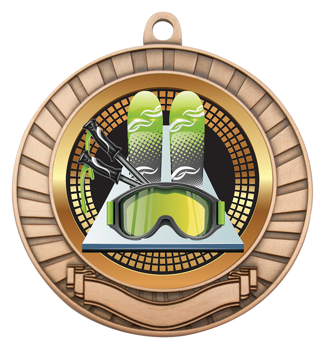 Eco Scroll - Skiing - Bronze