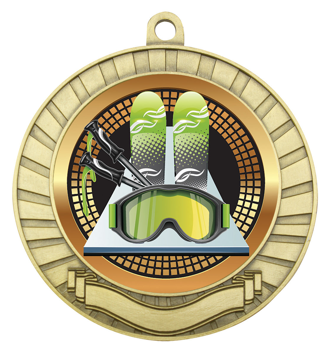 Eco Scroll - Skiing - Gold