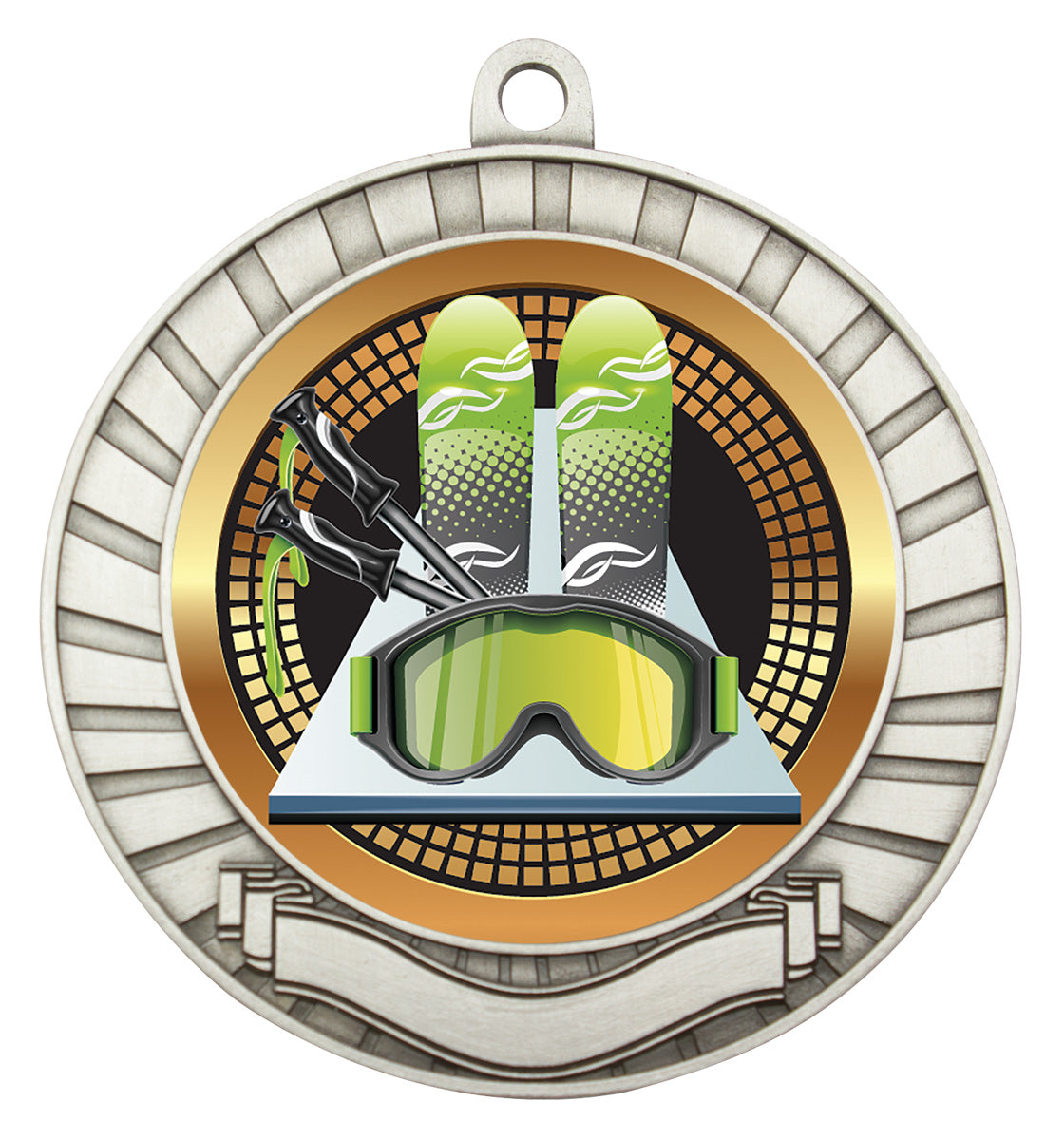 Eco Scroll - Skiing - Silver