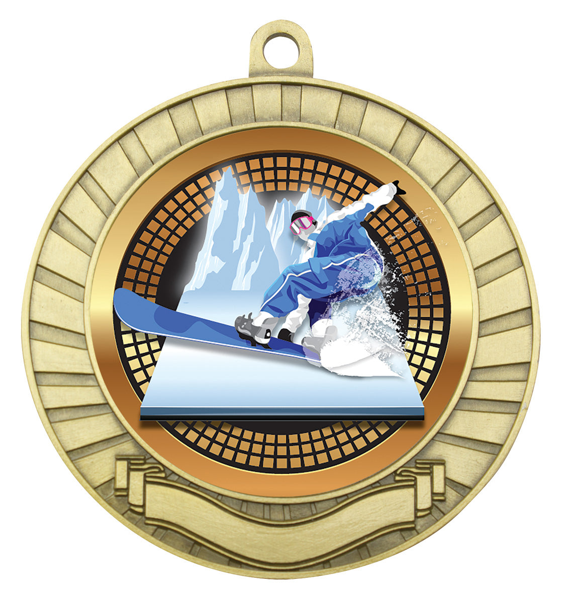 Eco Scroll - Snowboarding - Gold