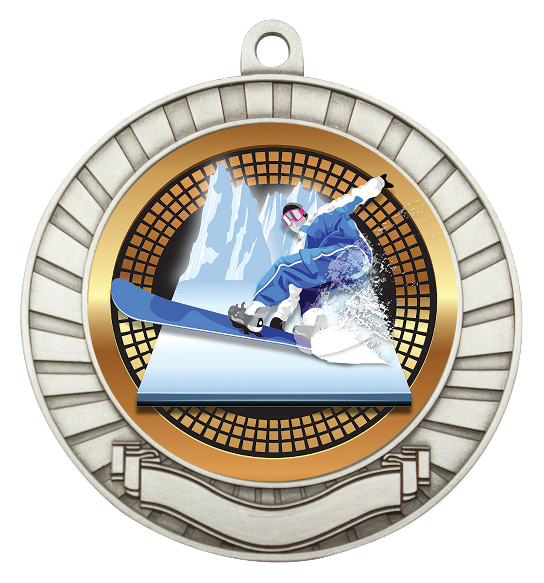Eco Scroll - Snowboarding - Silver