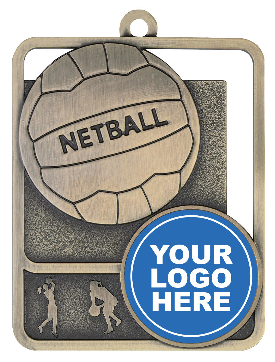 Netball Rosetta Insert  - Gold