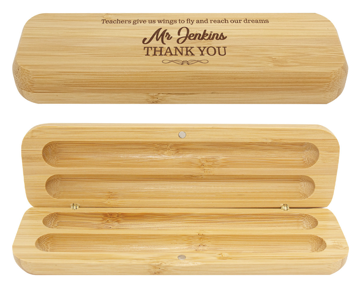 Bamboo Pen Box - Double - 170mm