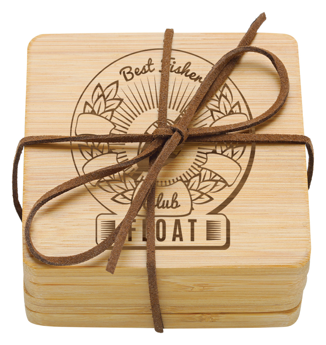 Bamboo Coaster Set - Square - 90mm