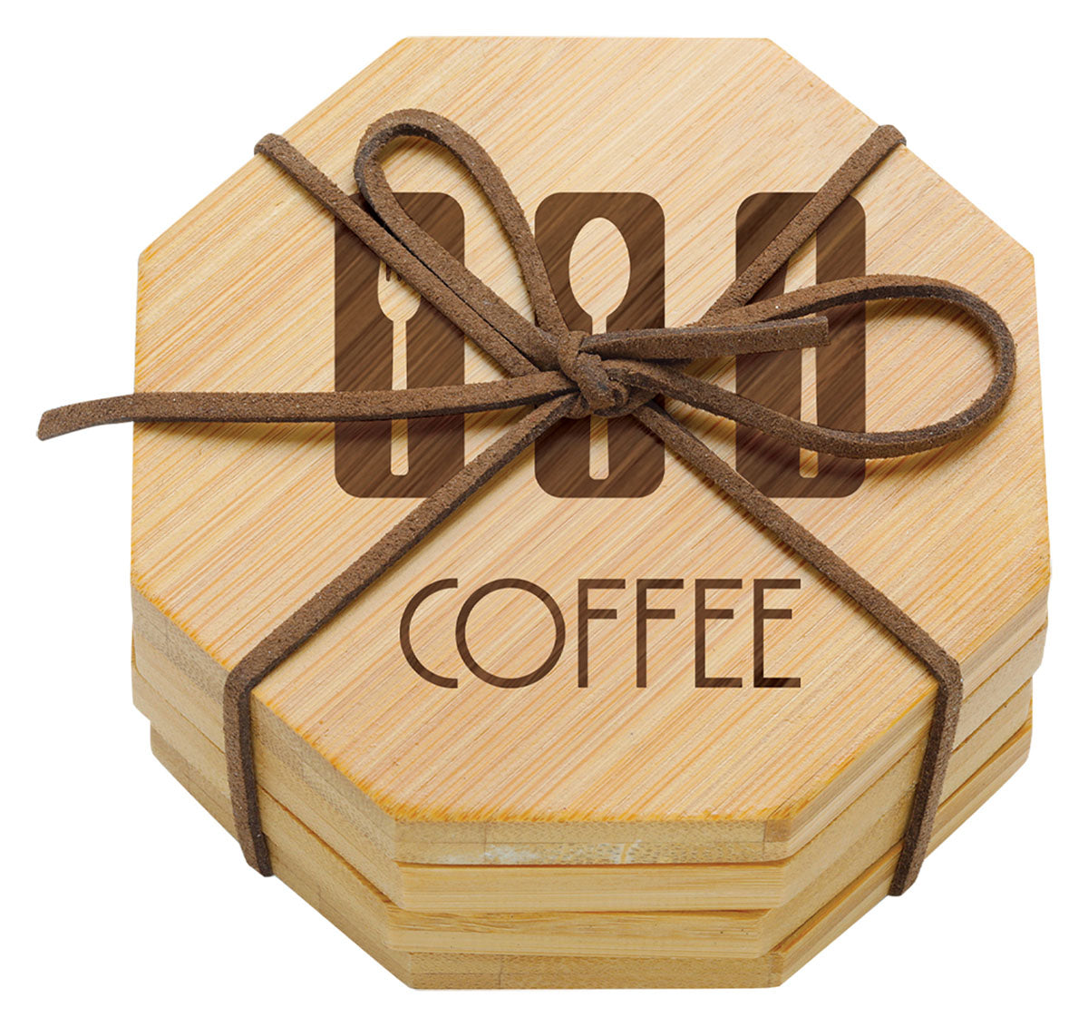 Bamboo Coaster Set - Octagon - 90mm