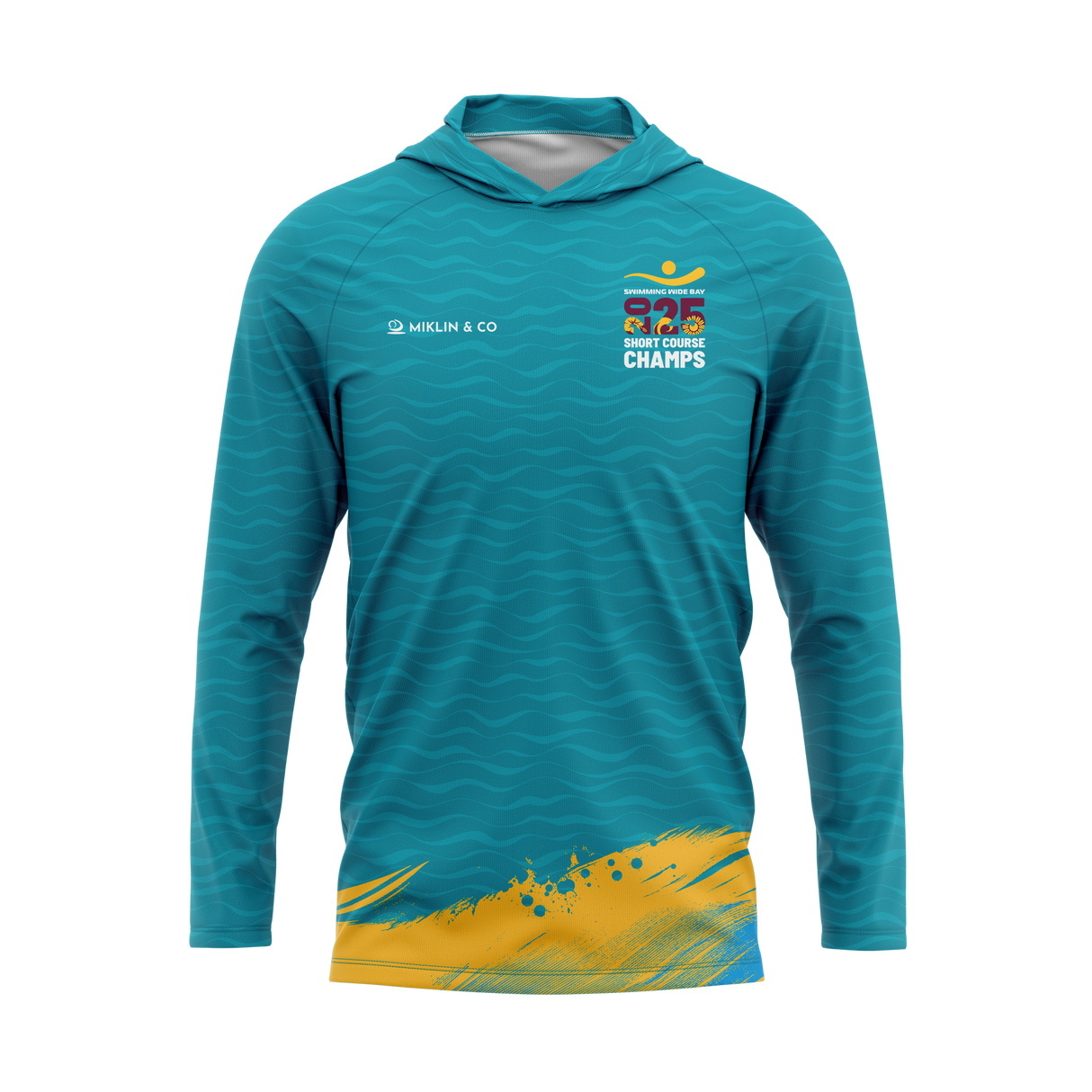Swimming Wide Bay 2025 Short Course Champs lightweight hooded sun shirt