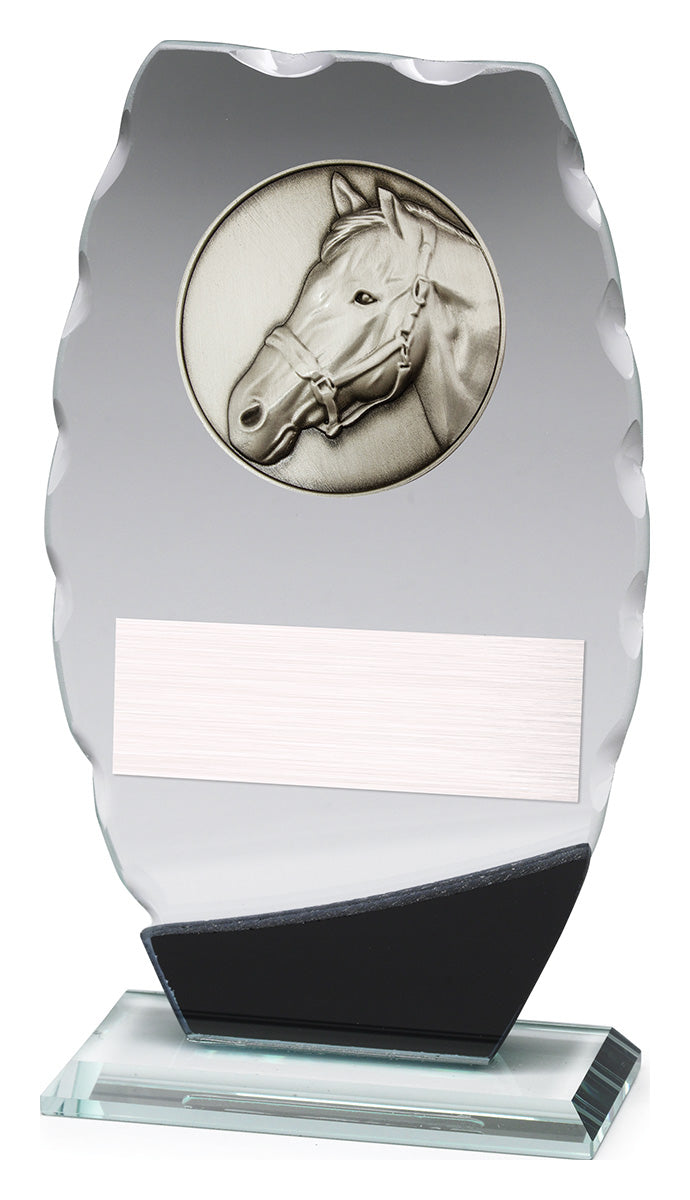 Clipped Oval Glass - Horse - 170mm