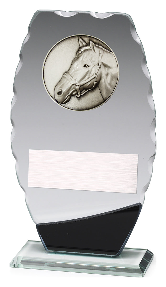 Clipped Oval Glass - Horse - 190mm