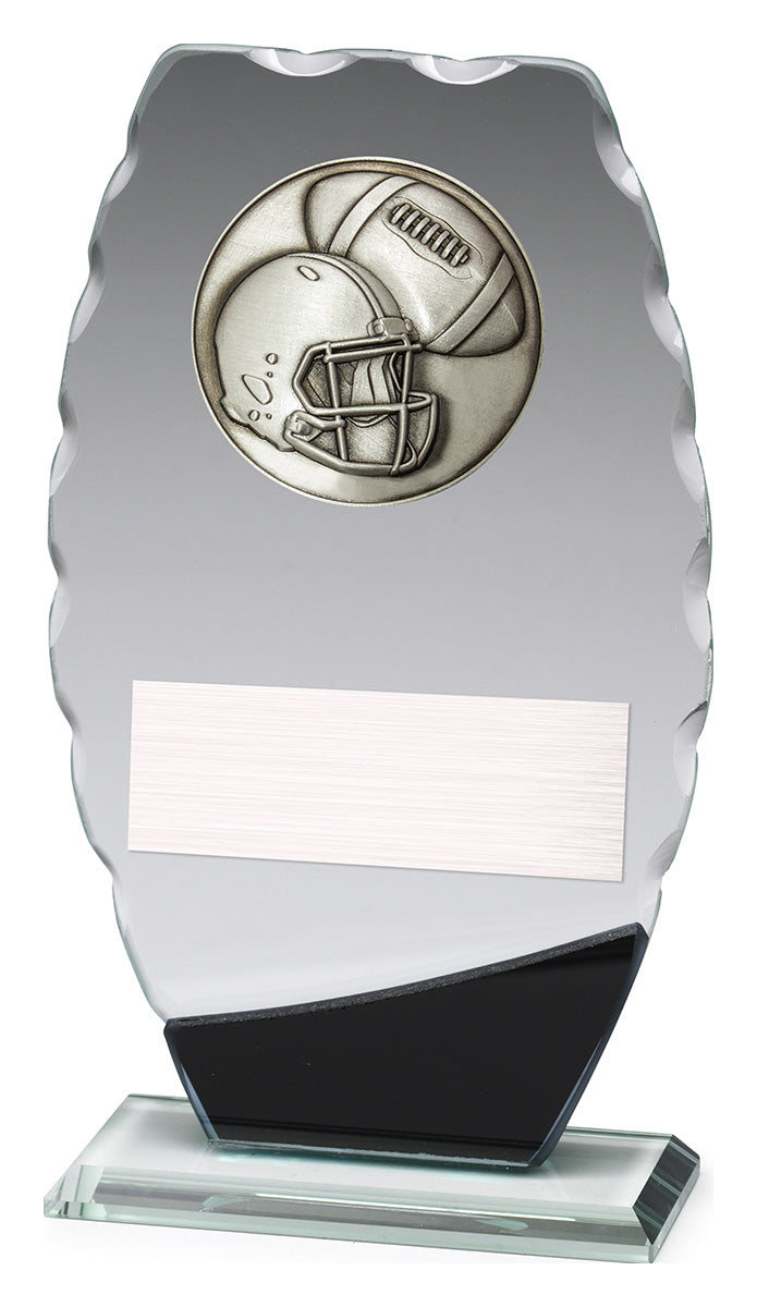 Clipped Oval Glass - American Football - 190mm