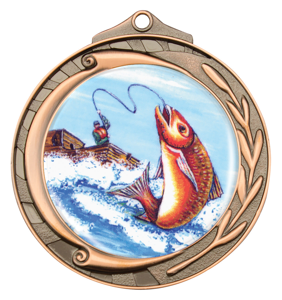 Wreath - Fishing - Bronze