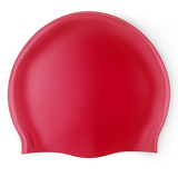 Design Your Own Printed Flat Silicone Swim Cap RED