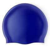 Design Your Own Printed Flat Silicone Swim Cap BLUE