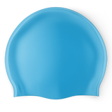 Design Your Own Printed Flat Silicone Swim Cap BLUE