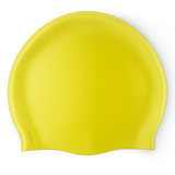 Design Your Own Printed Flat Silicone Swim Cap YELLOW