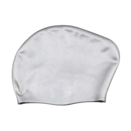 Big Hair Silicone Swim Cap SILVER
