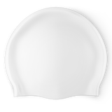 Design Your Own Printed Flat Silicone Swim Cap WHITE